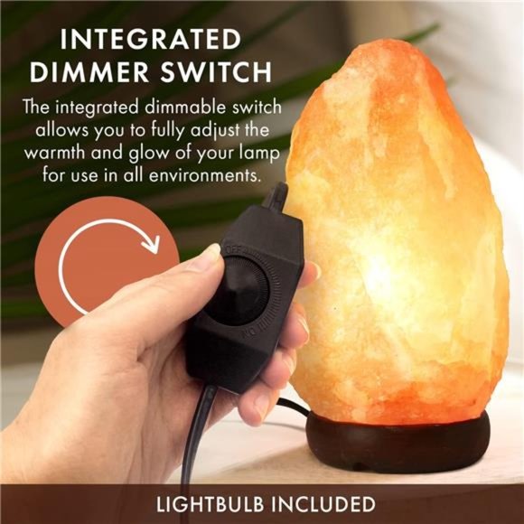 Himalayan Salt Lamp 10-12inches (11-15Ib),Includes Dimmer Switch and Night Light - Picture 4 of 4